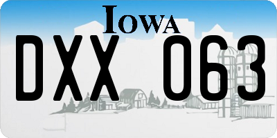 IA license plate DXX063