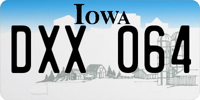 IA license plate DXX064