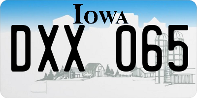 IA license plate DXX065