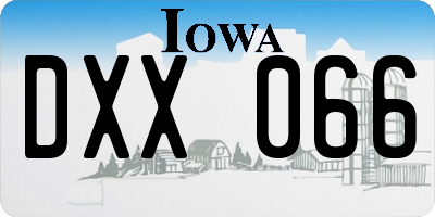 IA license plate DXX066