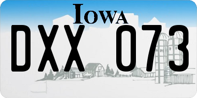 IA license plate DXX073