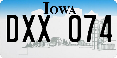 IA license plate DXX074