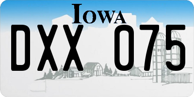 IA license plate DXX075