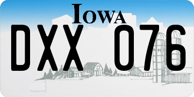 IA license plate DXX076