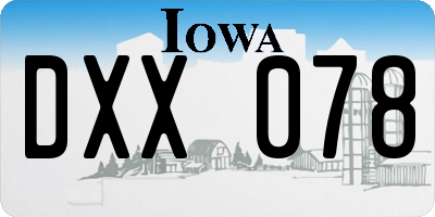 IA license plate DXX078