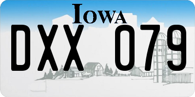 IA license plate DXX079