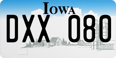 IA license plate DXX080