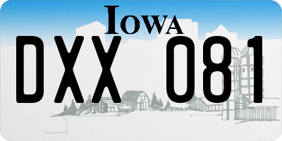 IA license plate DXX081