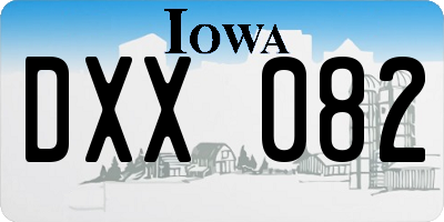 IA license plate DXX082