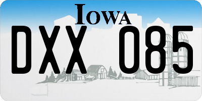 IA license plate DXX085