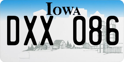 IA license plate DXX086