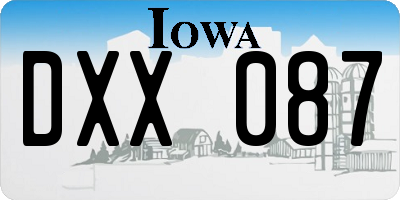 IA license plate DXX087