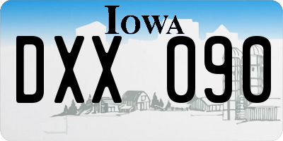 IA license plate DXX090