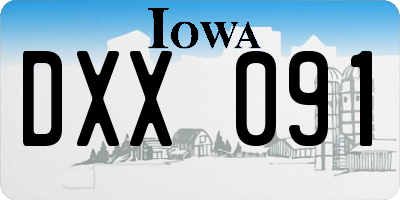 IA license plate DXX091