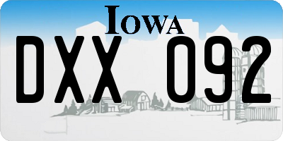 IA license plate DXX092