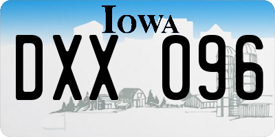 IA license plate DXX096