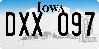 IA license plate DXX097