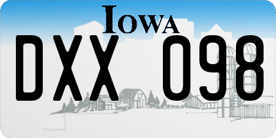 IA license plate DXX098