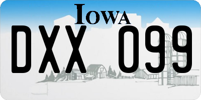 IA license plate DXX099