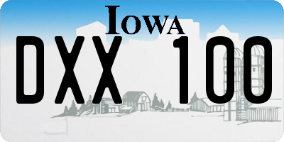 IA license plate DXX100