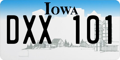 IA license plate DXX101