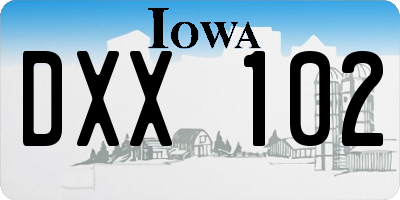 IA license plate DXX102