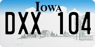 IA license plate DXX104