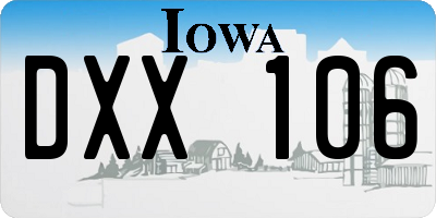 IA license plate DXX106