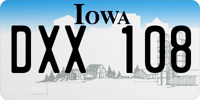 IA license plate DXX108