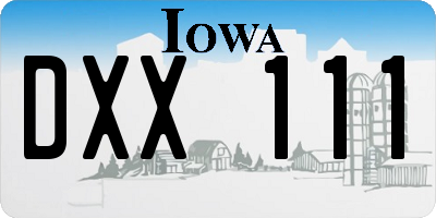IA license plate DXX111