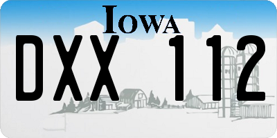 IA license plate DXX112