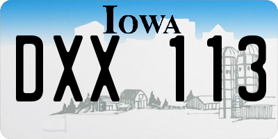 IA license plate DXX113