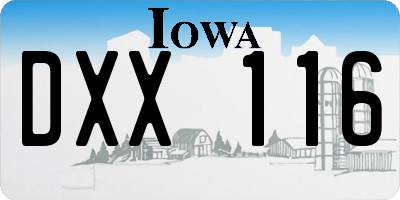 IA license plate DXX116