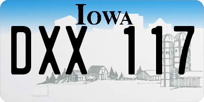 IA license plate DXX117