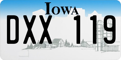 IA license plate DXX119