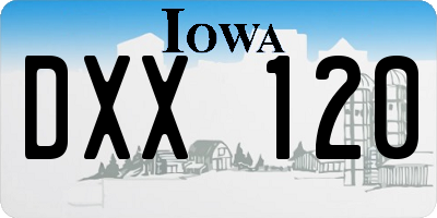 IA license plate DXX120