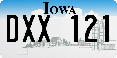 IA license plate DXX121