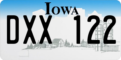 IA license plate DXX122