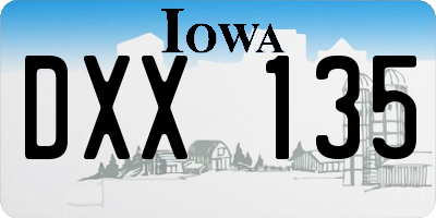 IA license plate DXX135