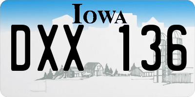 IA license plate DXX136