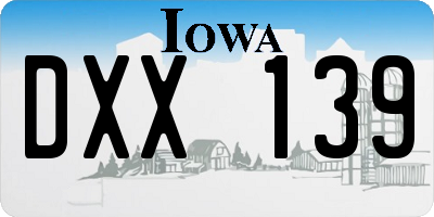 IA license plate DXX139