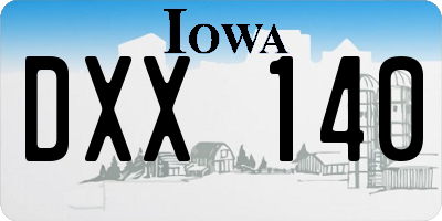 IA license plate DXX140