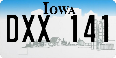 IA license plate DXX141