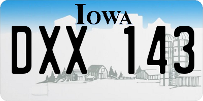 IA license plate DXX143