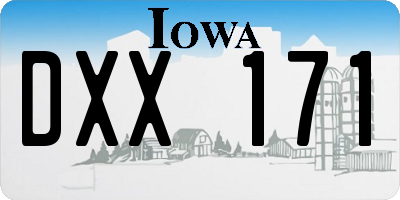 IA license plate DXX171