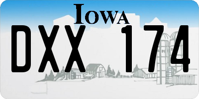 IA license plate DXX174