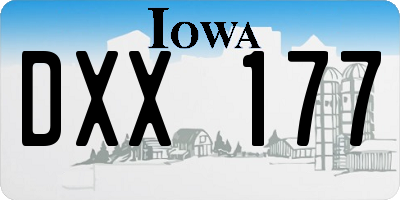 IA license plate DXX177