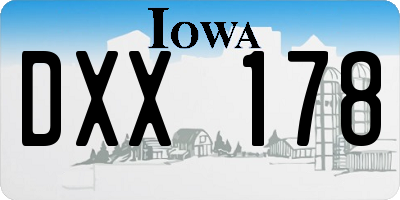 IA license plate DXX178