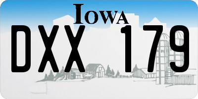 IA license plate DXX179