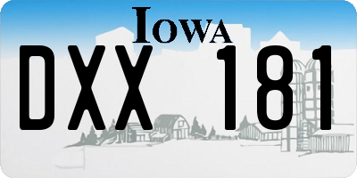 IA license plate DXX181